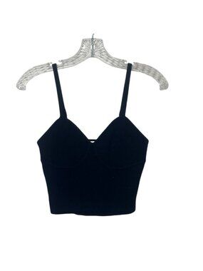 The Drop Catalina Bralette Knit Crop Top Womens XS Black New